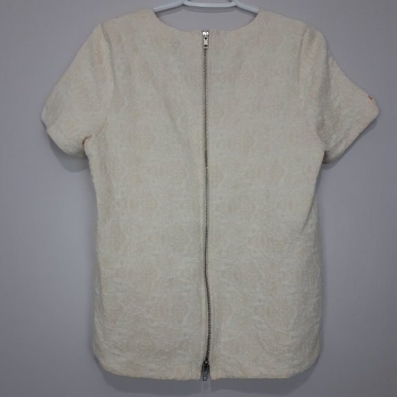 J. CREW Jacquard Back Zip Top - Picture 4 of 6